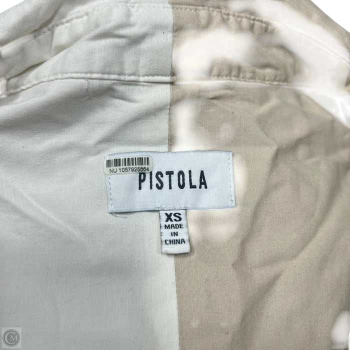 Top Long Sleeve Basic By Pistola In Tan & White, Size: Xs