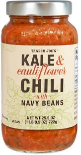 TRADER JOES KALE AND CAULIFLOWER CHILI 24 OZ #ROCK VALUE-ORDER BY TUESDAY EVENING OCT 27 ARRIVING NOV 04  FOR DELIVERY#