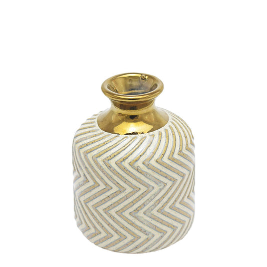 Urban Decor Oatmeal Bottle Vase - Gold & Brown