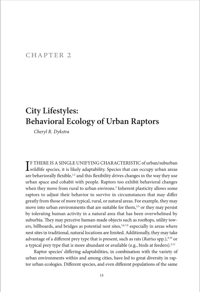 Urban Raptors: Ecology and Conservation of Birds of Prey in Cities