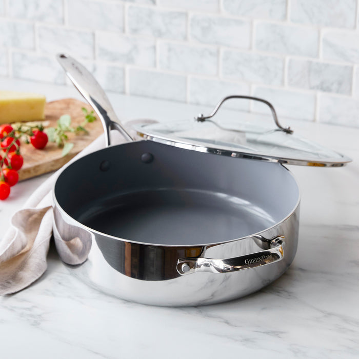 Valencia Pro stainless steel sauté pan with ceramic nonstick coating