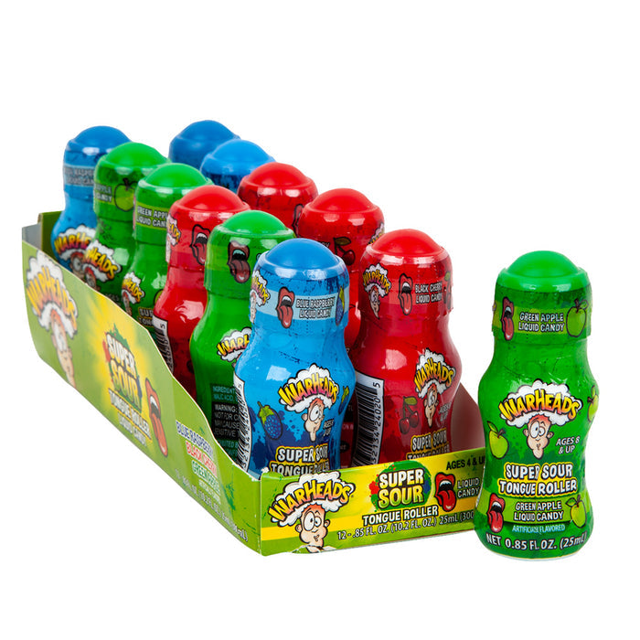 Warheads Super Sour Tongue Roller Candy - 12 Count