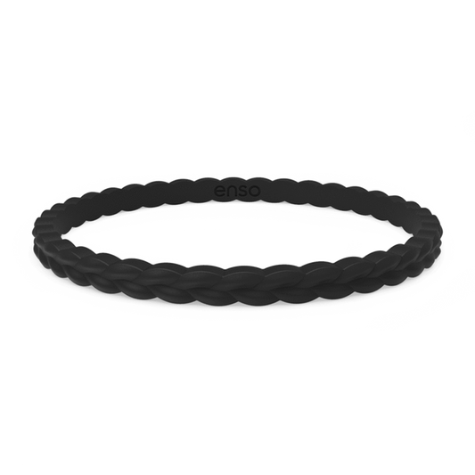Weave Stackable Silicone Bracelet - Obsidian