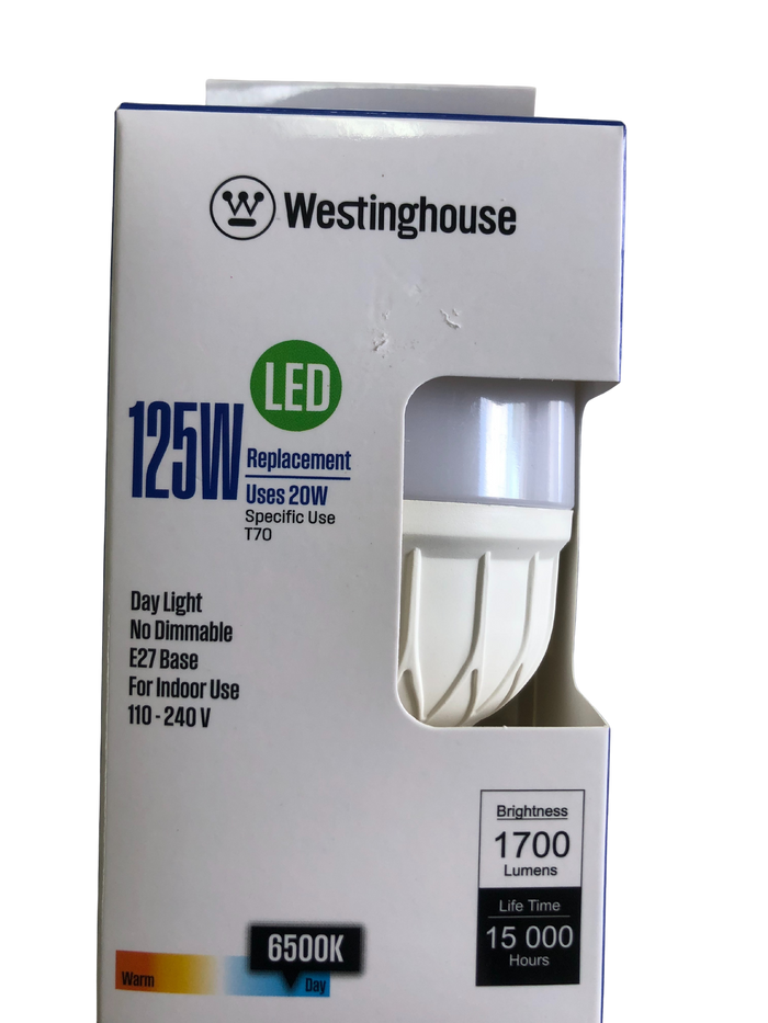 Westinghouse 125W T70 LED Bulb- it delivers a powerful 1700 lumens of bright, cool white light -39011 MEGA