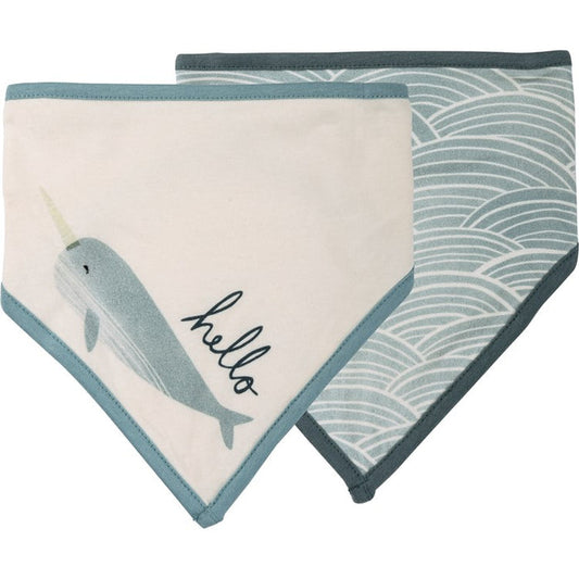 "Whale Hello" Bandana Style Bib Set of 2 #100-1233