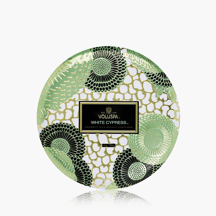 White Cypress - Seasonal 3 Wick Tin Candle