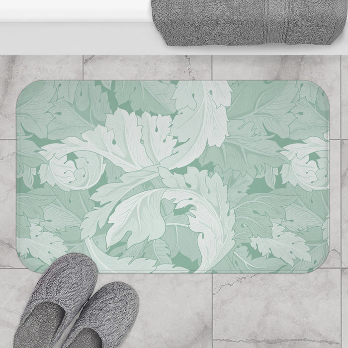 William Morris Bath Mat Aqua Acanthus