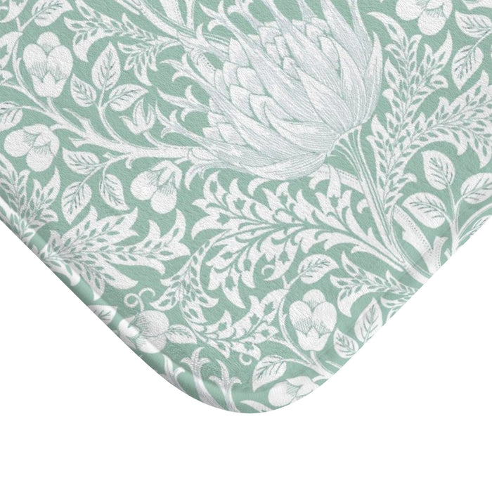 William Morris Bath Mat Artichoke Mint Aqua