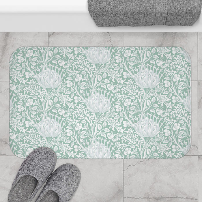William Morris Bath Mat Artichoke Mint Aqua