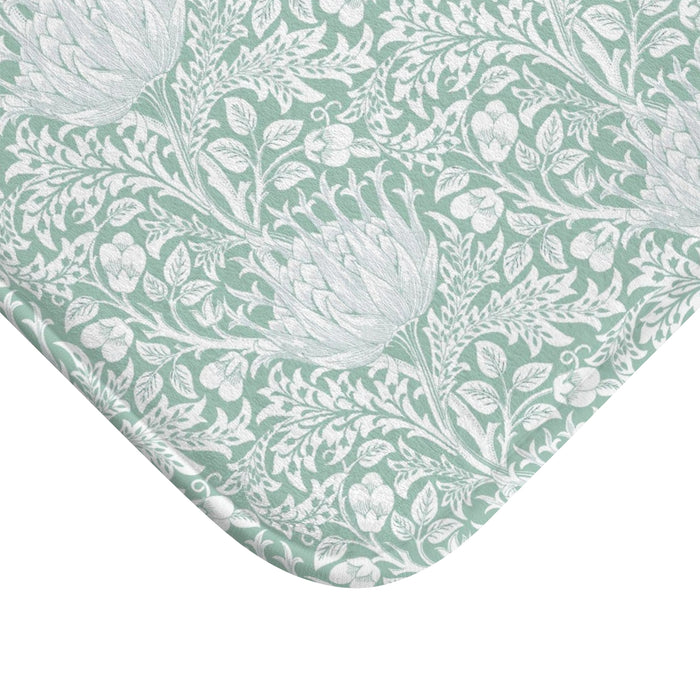 William Morris Bath Mat Artichoke Mint Aqua