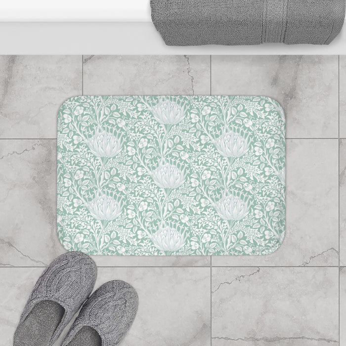 William Morris Bath Mat Artichoke Mint Aqua