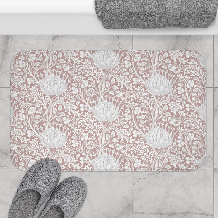 William Morris Bath Mat Artichoke Pink