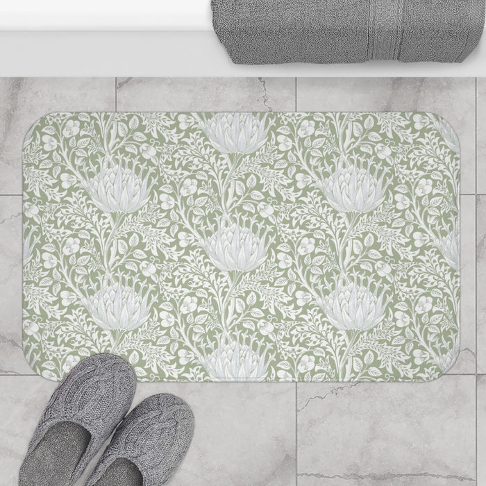 William Morris Bath Mat Artichoke Sage Green