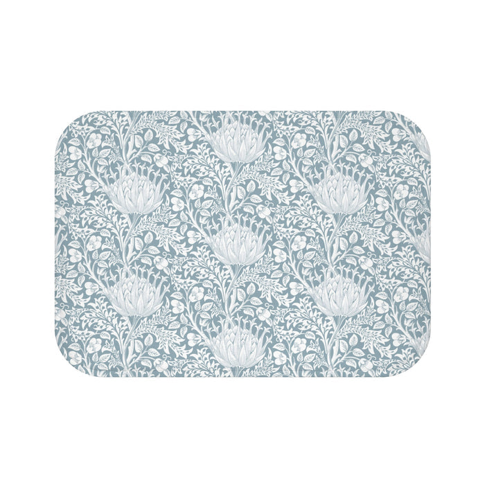 William Morris Bath Mat Artichoke Soft Blue