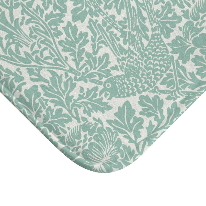 William Morris Bath Mat Bird & Anemone Mint Aqua