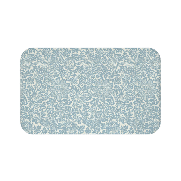 William Morris Bath Mat Bird & Anemone Soft Blue