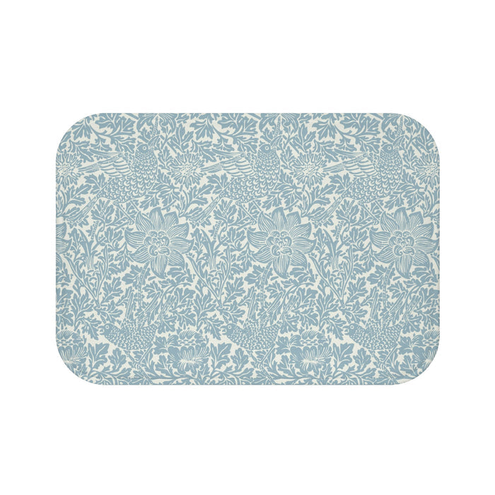 William Morris Bath Mat Bird & Anemone Soft Blue