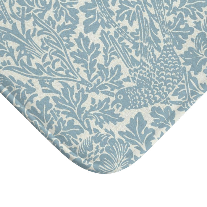 William Morris Bath Mat Bird & Anemone Soft Blue