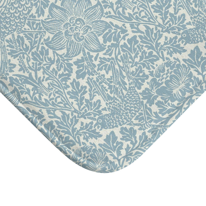 William Morris Bath Mat Bird & Anemone Soft Blue