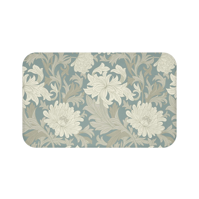 William Morris Bath Mat Chrysanthemum Misty Gray