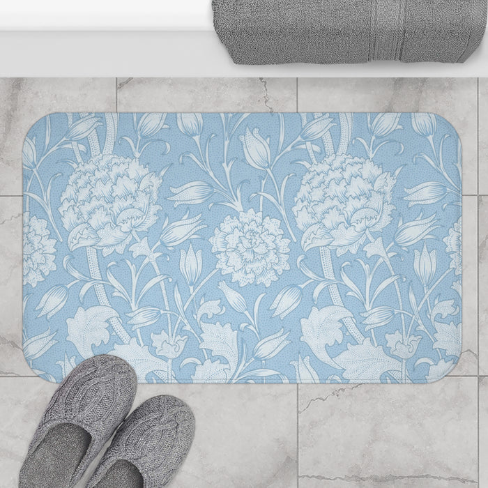 William Morris Bath Mat Pink & Rose Cornflower Blue