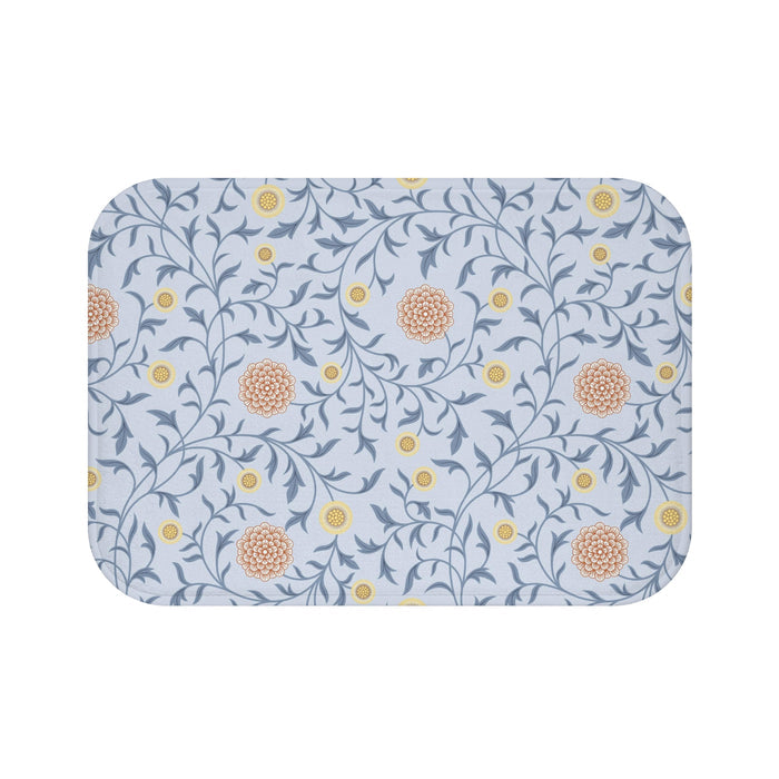 William Morris Bath Mat Scroll Blue Peach