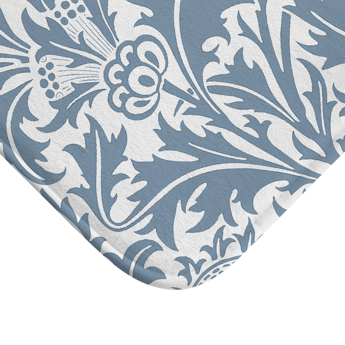 William Morris Bath Mat Thistle Blue