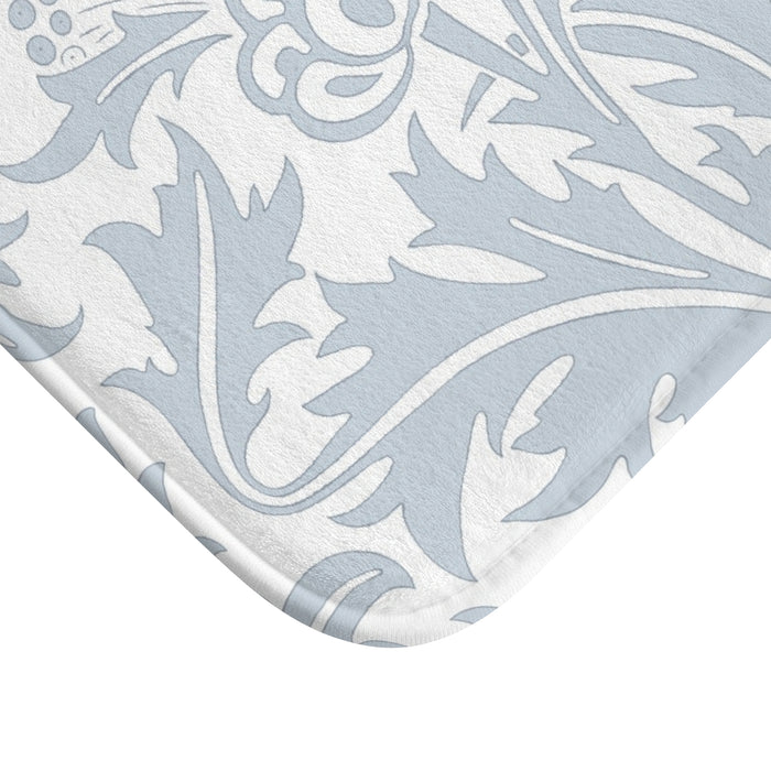 William Morris Bath Mat Thistle Silver Blue Gray