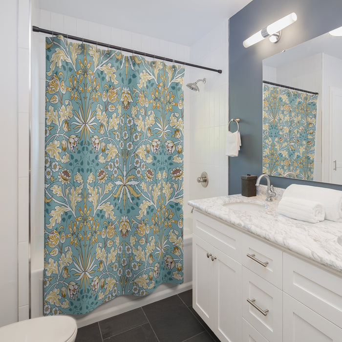 William Morris Vintage Blue Floral Shower Curtain