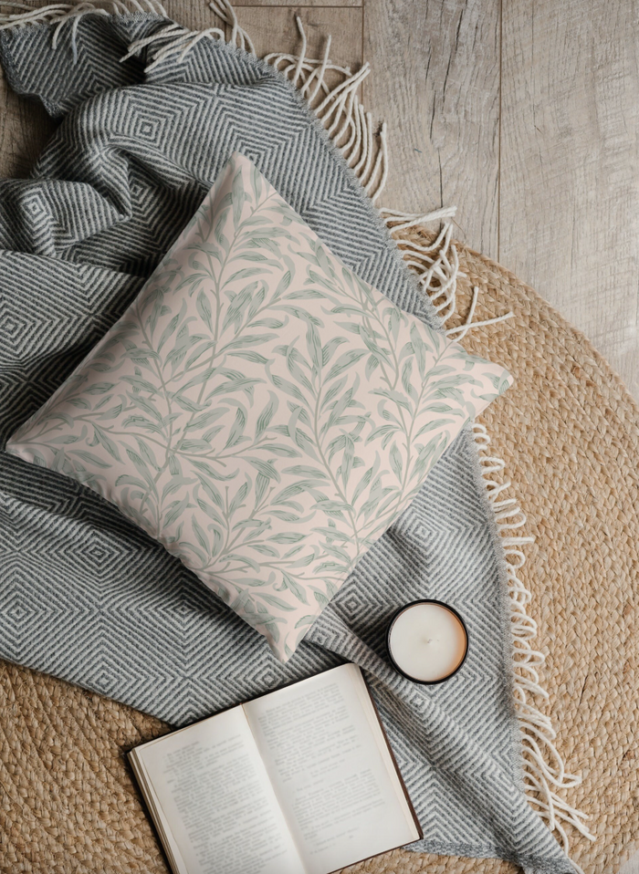 Willow Bough Outdoor Pillows William Morris Peach Sage