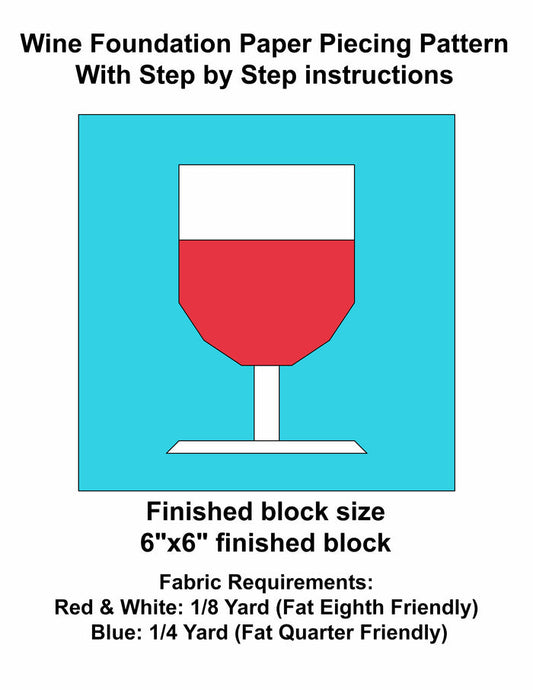 Wine Foundation Paper Piecing Pattern PDF