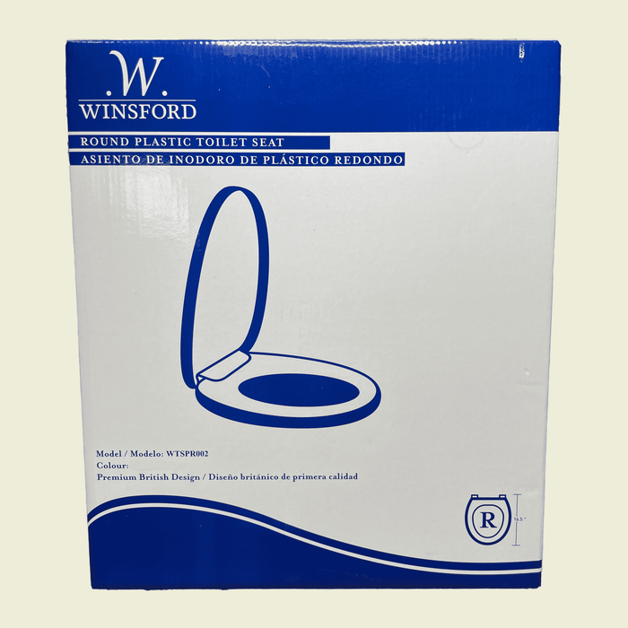 Winsford Round Plastic Toilet Seat white- WTSPR001 MEGA