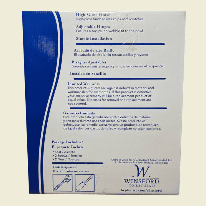 Winsford Round Plastic Toilet Seat white- WTSPR001 MEGA