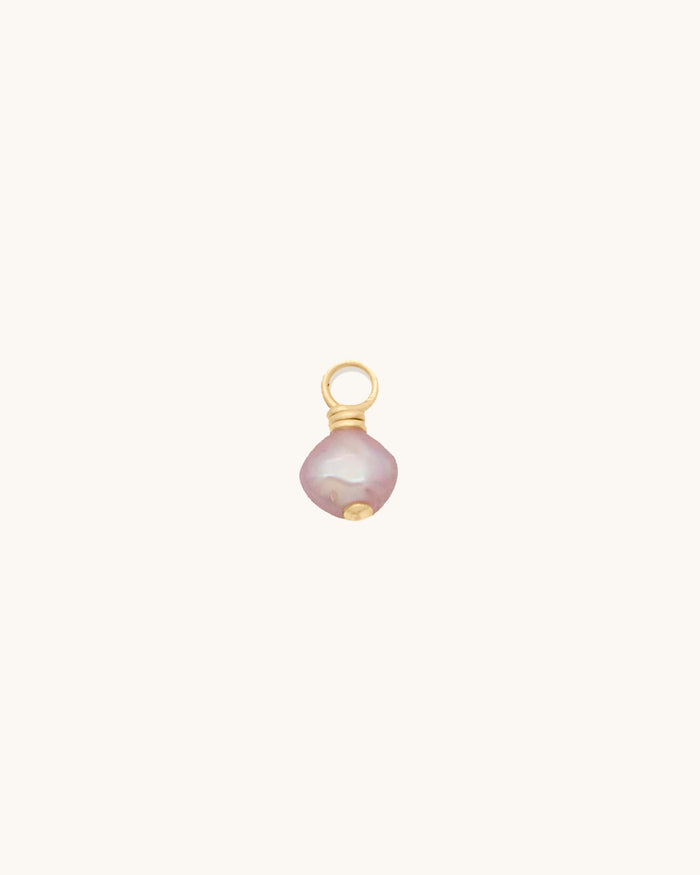 Wire Wrapped Pink Pearl Charm