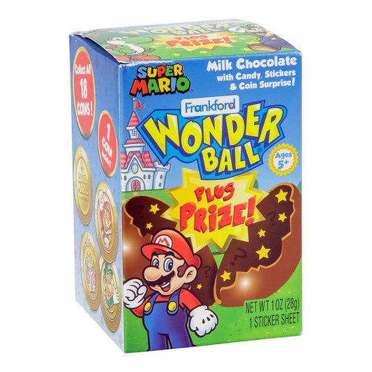 Wonder Ball Mario Milk Chocolate Candy with Prize - 10 Count