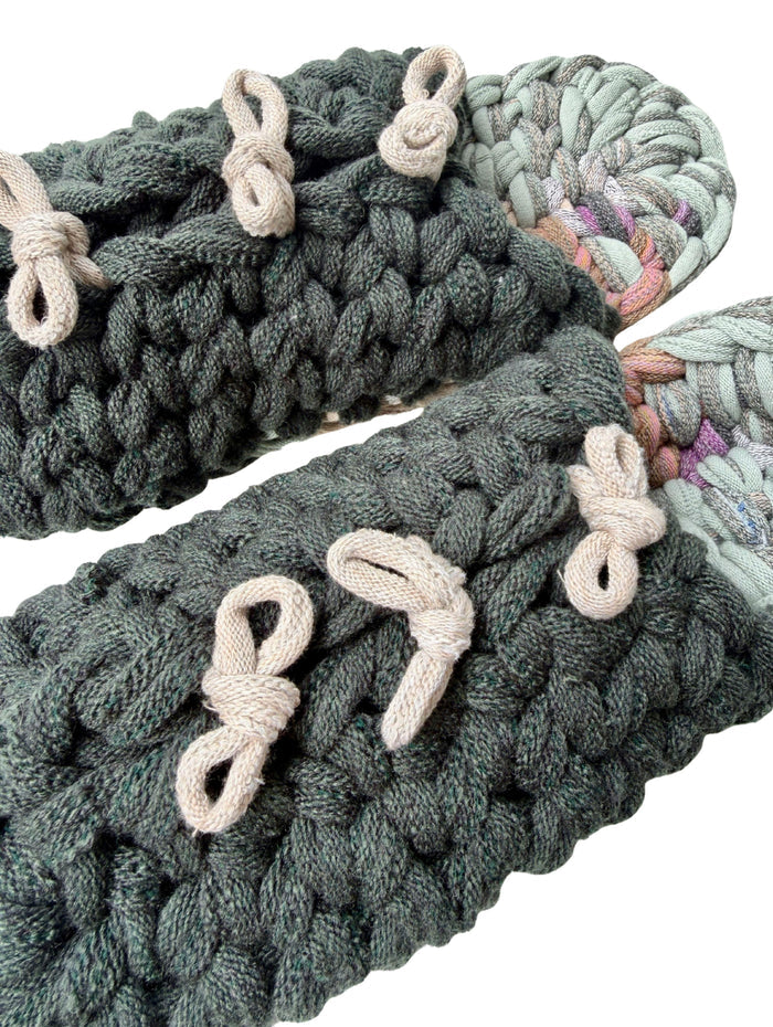 XL | Knit up-cycle slippers 2025-XL01 [XL] 28cm / Regular / 535g