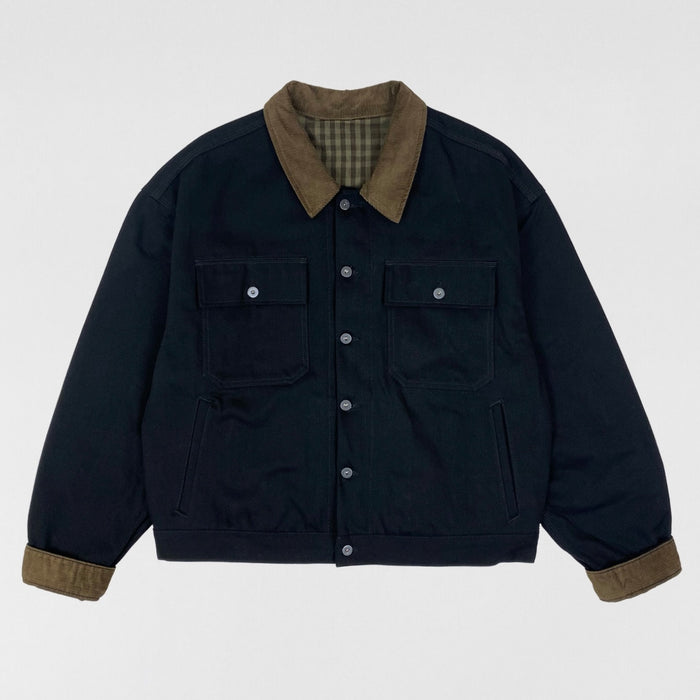 Yeezy Season 6 Flannel Lined Corduroy Denim Sample Jacket In Black