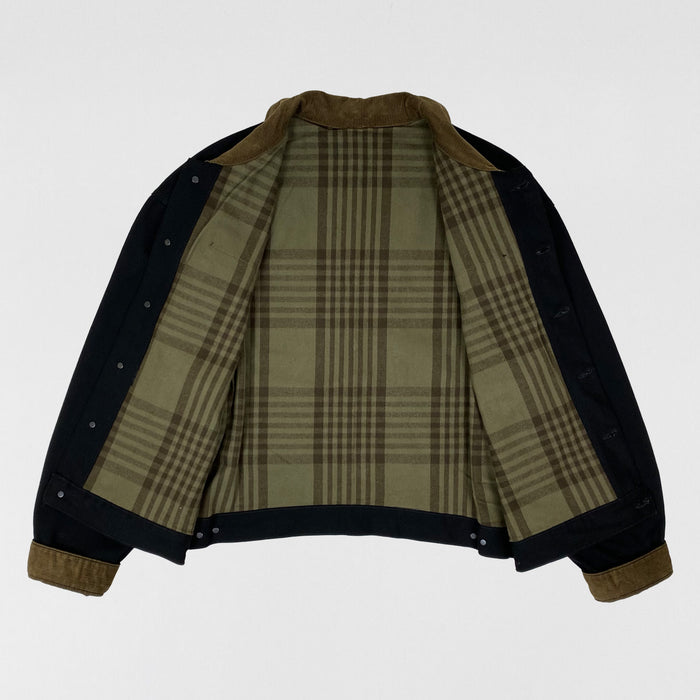 Yeezy Season 6 Flannel Lined Corduroy Denim Sample Jacket In Black