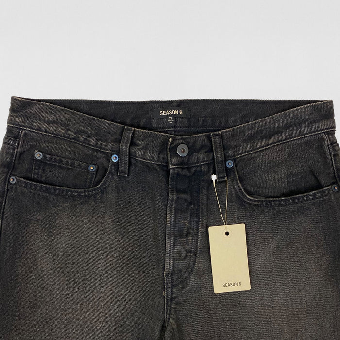 Yeezy Season 6 Slim Denim In Washed Black/Brown