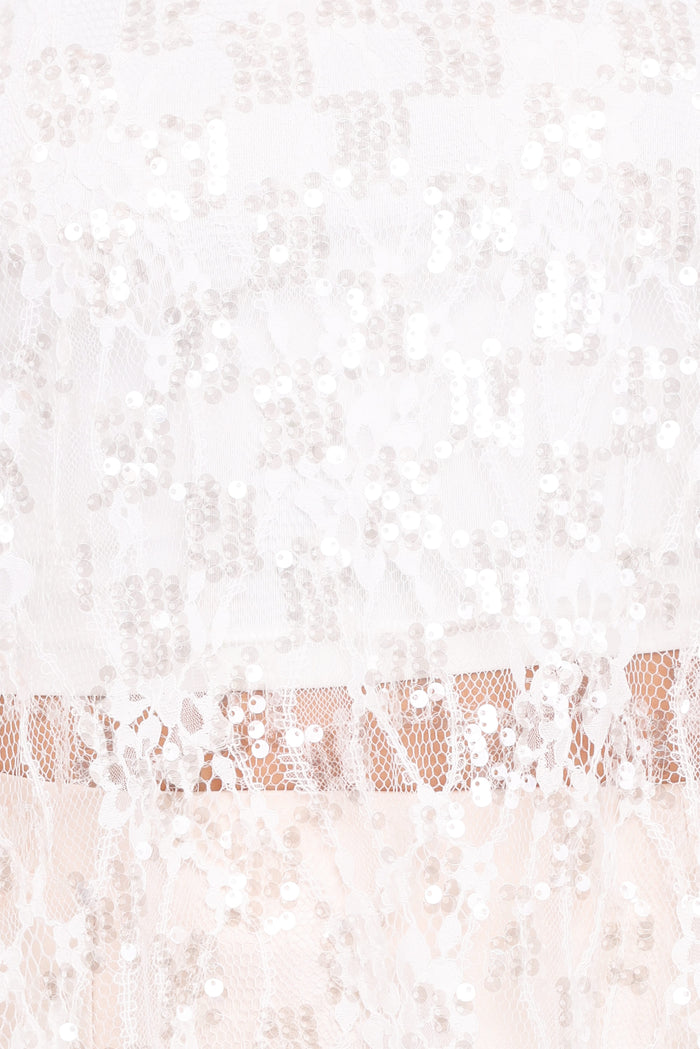 Petal and Pup USA TOPS Yonder Sheer Lace Tee Top - White