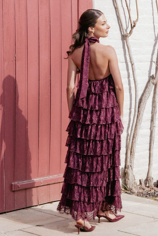 Petal and Pup USA DRESSES Zoella Maxi Dress - Cherry Lace