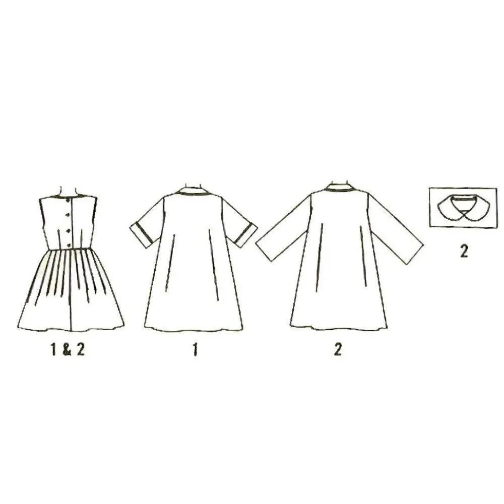 1950's Sewing Pattern: Girl's /Toddler's Pretty Dress & Coat  - Chest 21" (53.3cm)