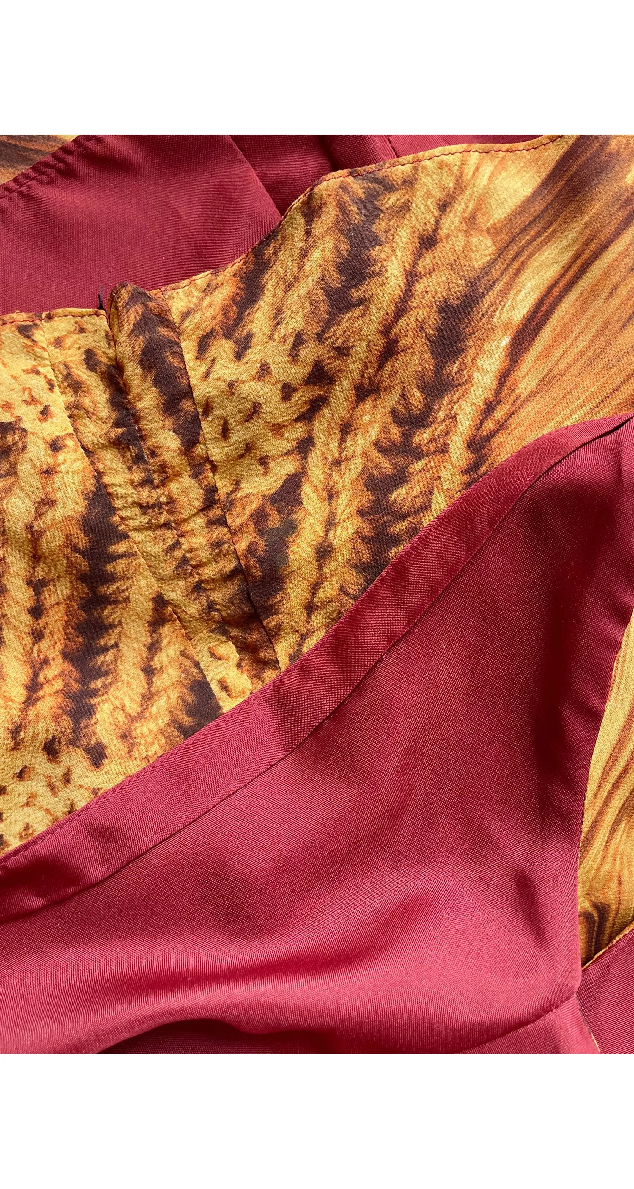2000s Red Fox Fur Trim Boucle Three-Piece Suit
