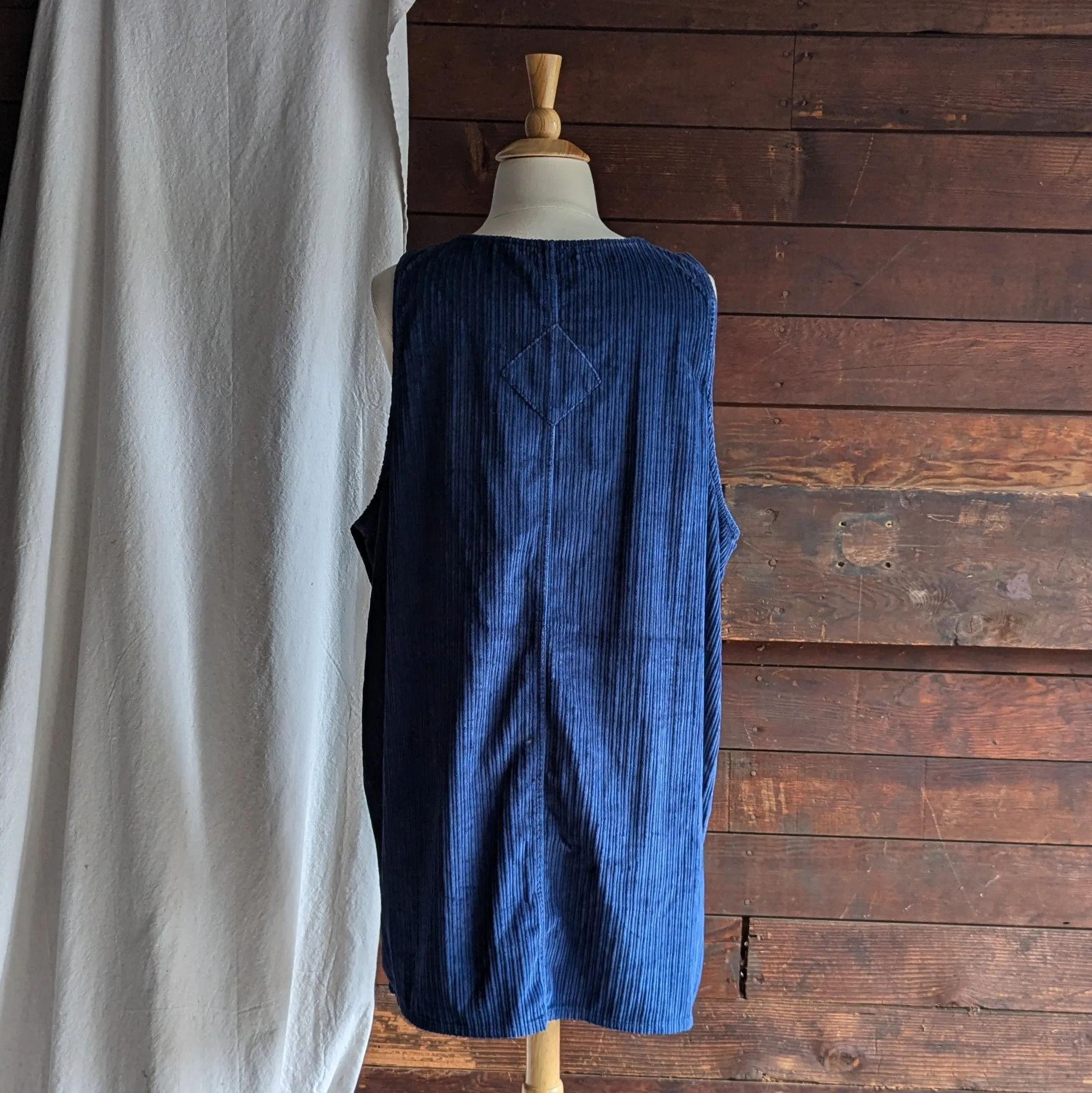 90s Vintage Plus Size Blue Jumper Dress