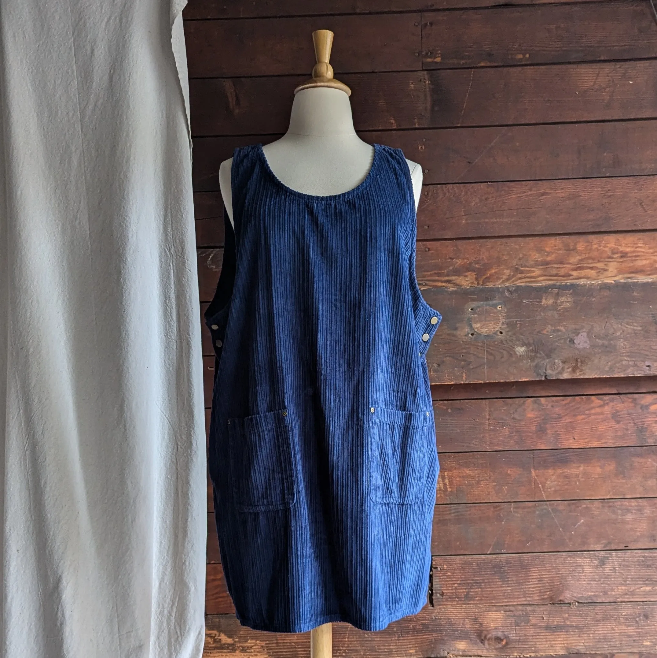 90s Vintage Plus Size Blue Jumper Dress