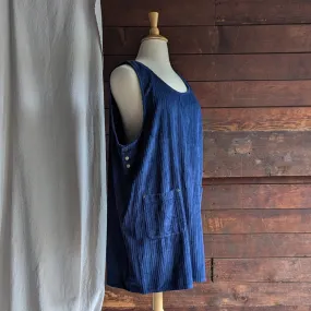 90s Vintage Plus Size Blue Jumper Dress