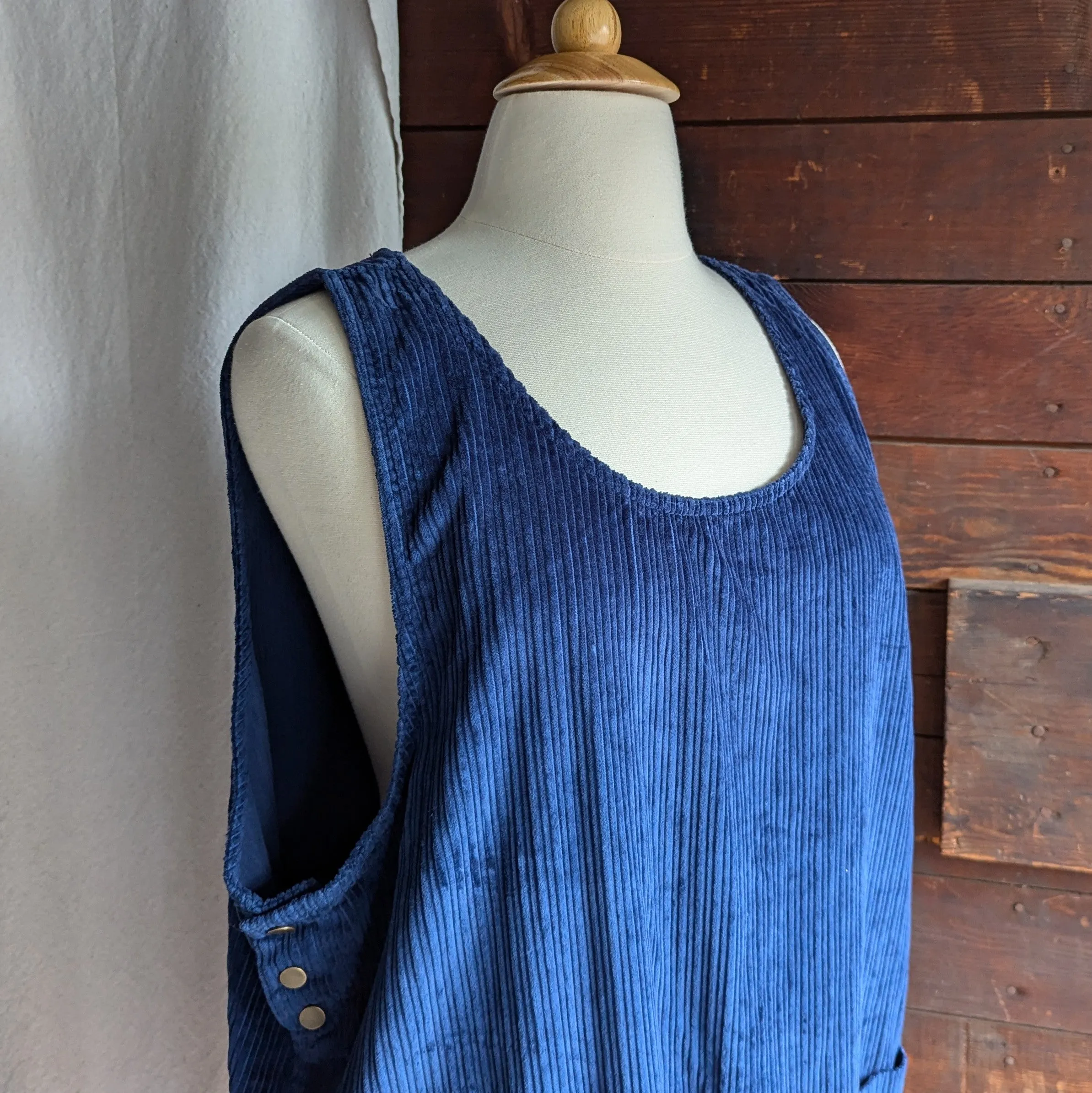 90s Vintage Plus Size Blue Jumper Dress