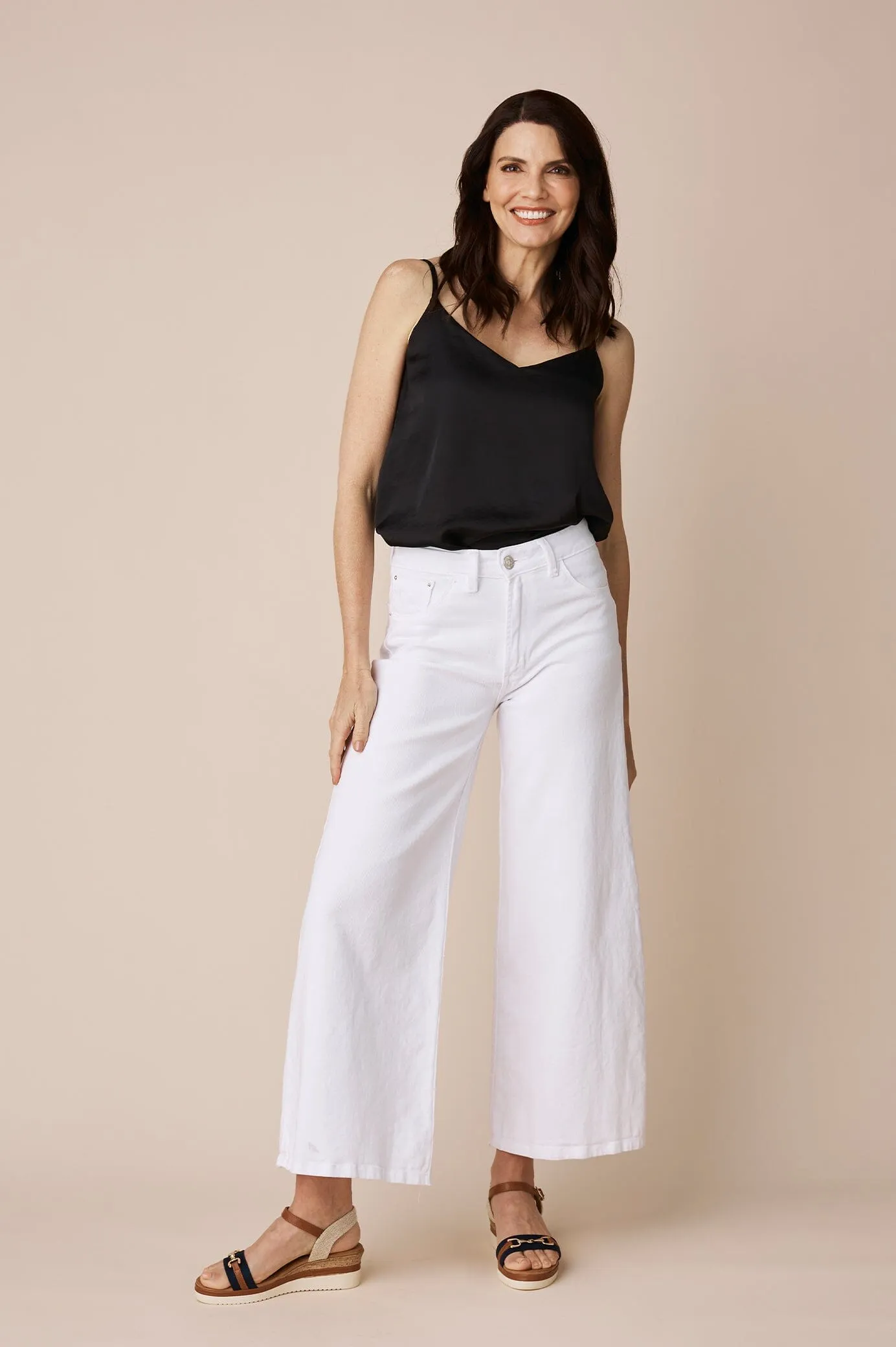Ana Camisole Top Black with V Neck