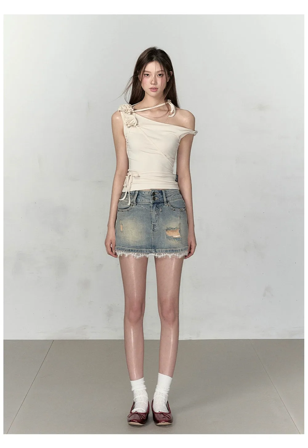 Apricot & Ombre Khaki Rose Camisole Top