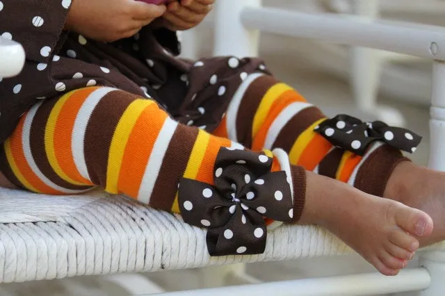 Baby Girl Thanksgiving Outfit -- Pretty Little Turkey -- bodysuit and leg warmers